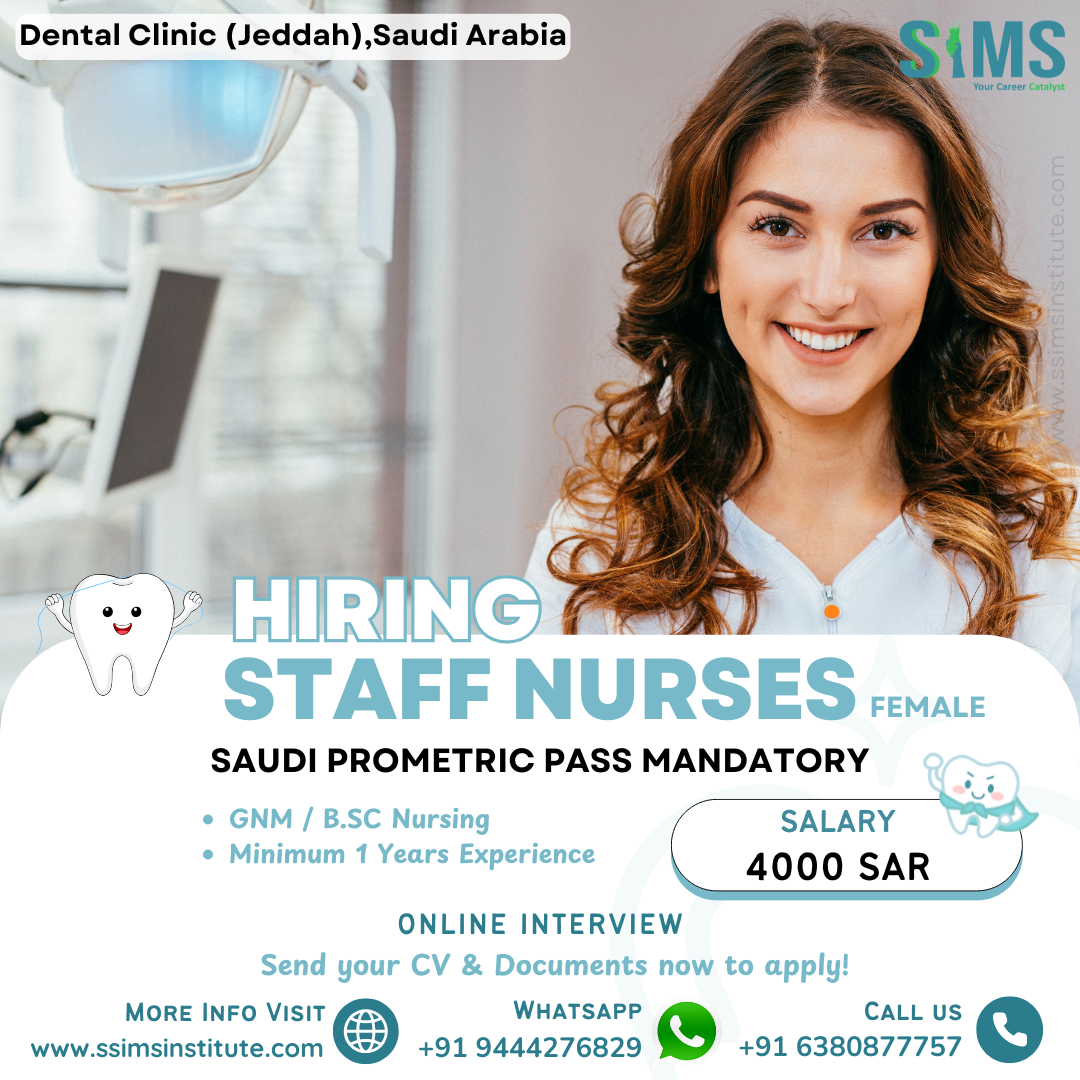 Female Staff Nurses – Dental Clinic (Jeddah) — job poster